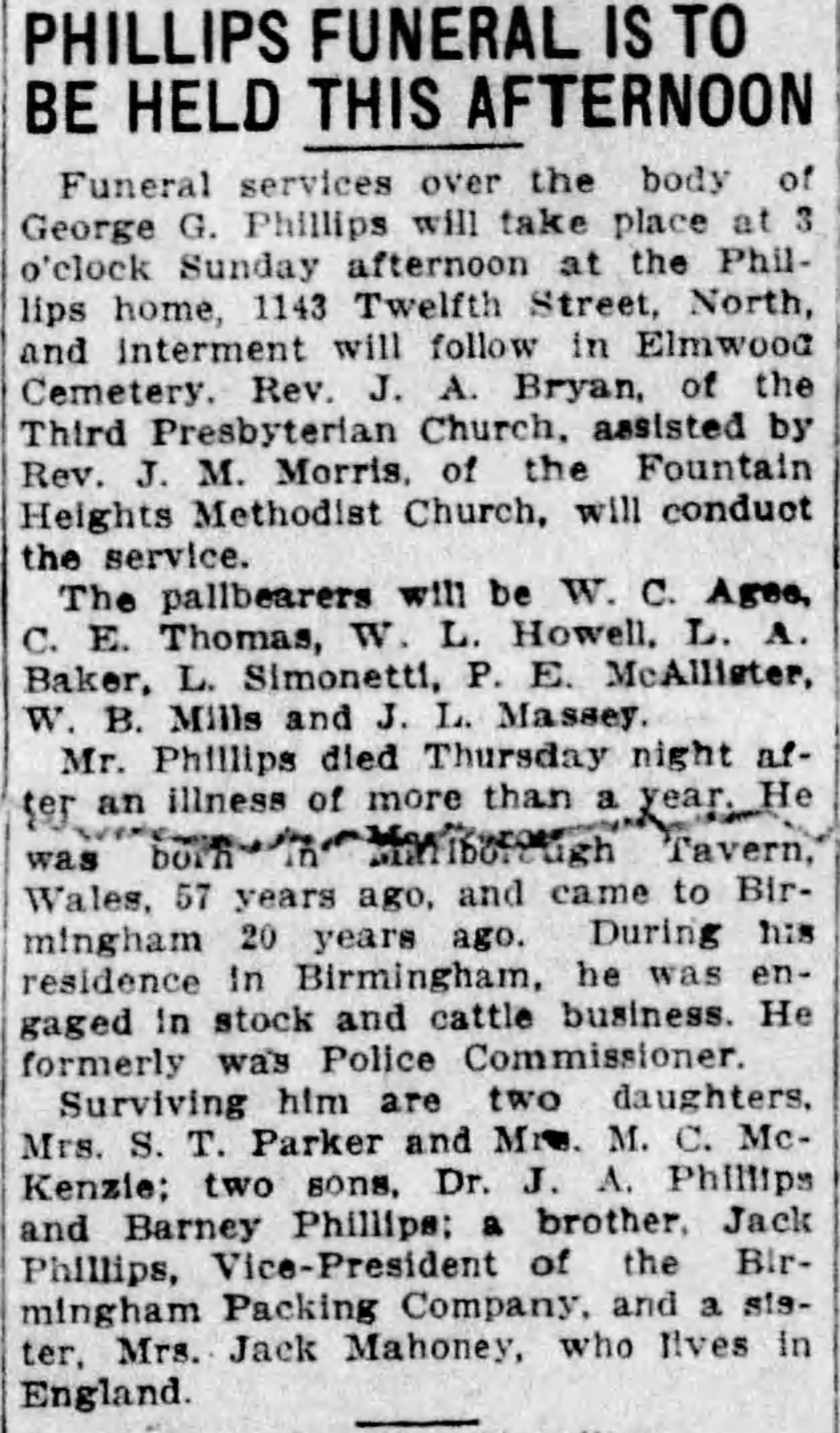 George G. Phillips obituary